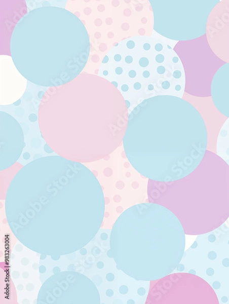 Obraz Colorful abstract pattern with soft circles and polka dots on light background for modern designs