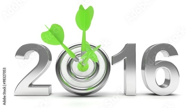 Fototapeta 2016 target 3d render illustration