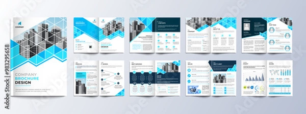 Fototapeta Professional Company Profile Template with Modern Design. A4 Size, Customizable Layout for Annual Report, Financial Statistics, Business Reports, Brochure, Magazine, Poster, Presentation and Portfolio
