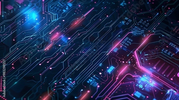 Fototapeta Bitcoin blockchain cryptocurrency mining technology