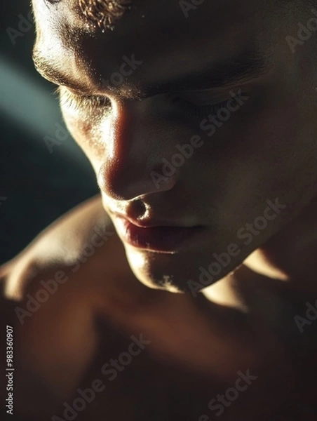 Obraz The Enigmatic Gaze of the Man in Motion