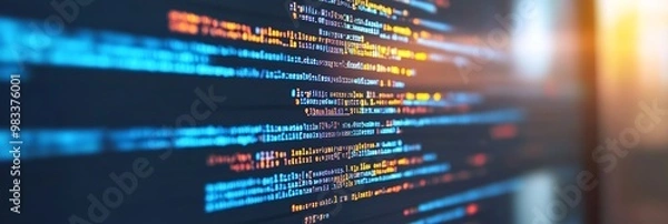 Fototapeta Cybersecurity Background Secure Software Development Code Displayed on a Monitor Screen