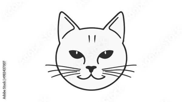 Fototapeta simple cat face illustration
