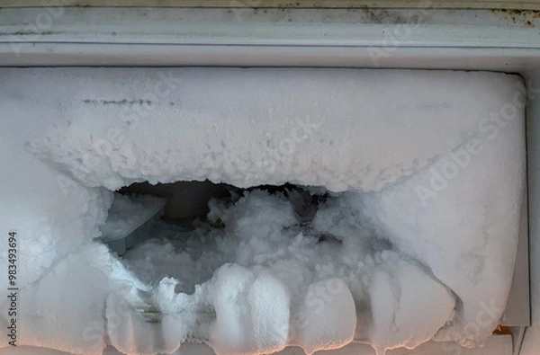 Obraz Severe frost buildup in a freezer