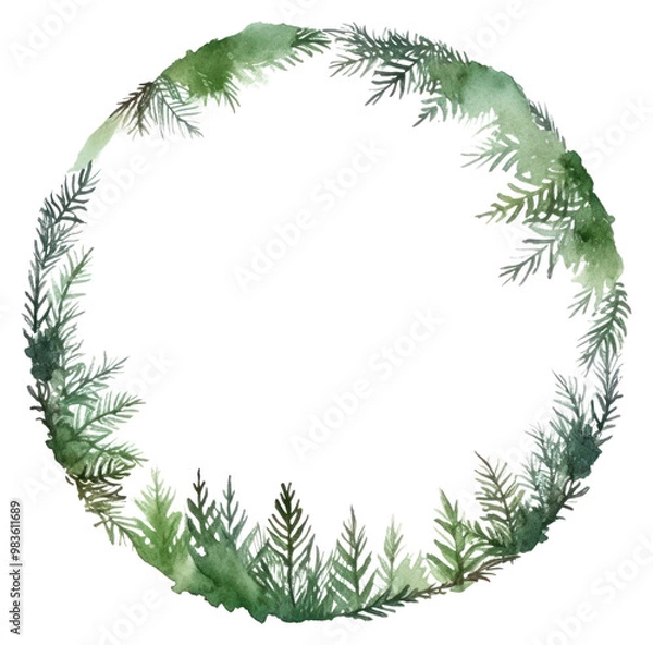 Fototapeta PNG  Pine circle border pattern wreath plant.
