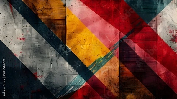 Fototapeta Grunge background with the flag of the Republic of Trinidad and Tobago - Generated AI