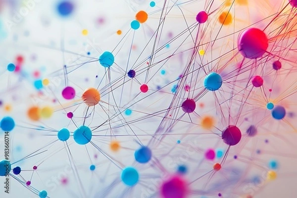 Fototapeta Visualization of strategic business networking in a dynamic corporate environment.