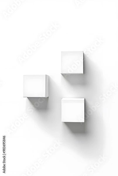 Obraz 白い四角形が三つならんだ画像