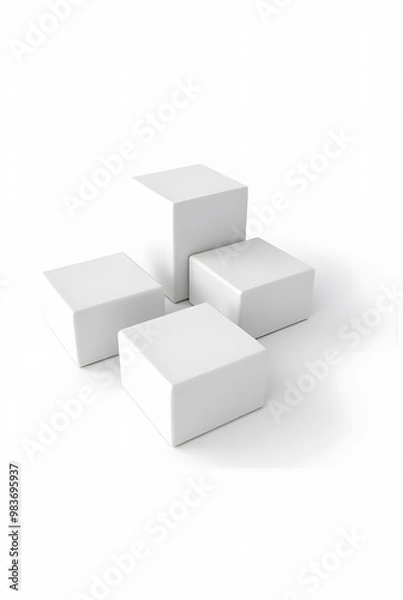Obraz 真っ白な四角形が四つ並んだ画像