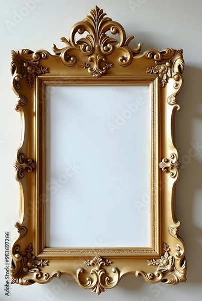 Obraz 豪華な額縁と白いキャンバス