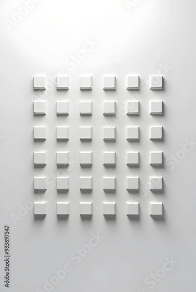 Obraz 白い四角が並んでいる抽象的な画像