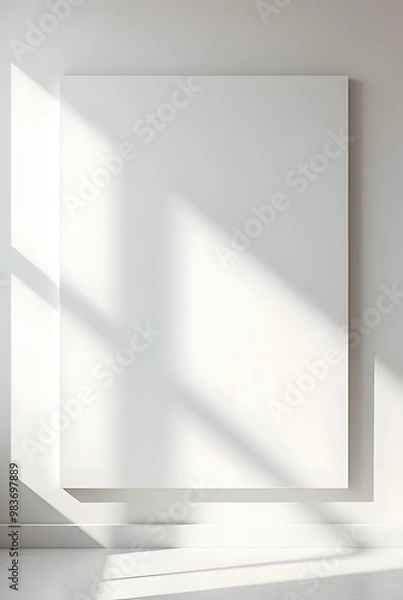 Obraz 白い部屋にかかる白い大きなボード