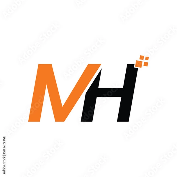 Obraz MH Logo Design, Vector Design