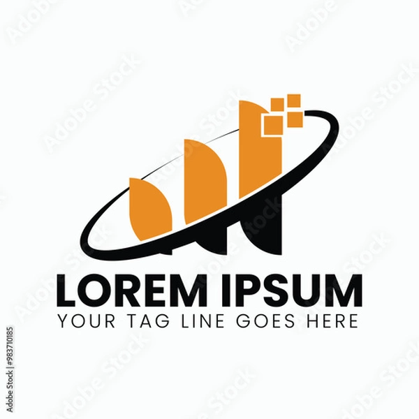 Fototapeta M IT Logo Design Vector Design 