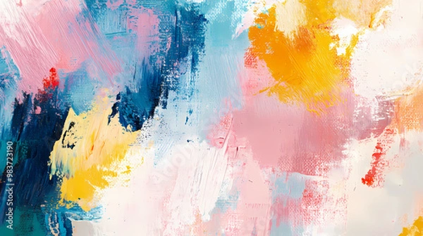 Fototapeta Modern impressionism technique. wall poster print template. abstract painting art. hand drawn by dry brush of paint background texture. oil painting style ai. Impressionism. Illustration