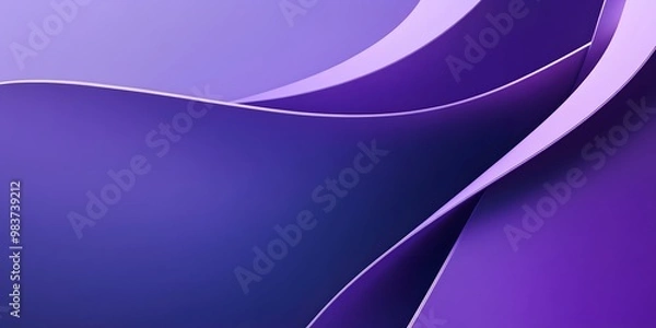 Obraz Abstract 3D purple background with curved lines, minimalistic design, simple shapes, and a gradient of deep blue