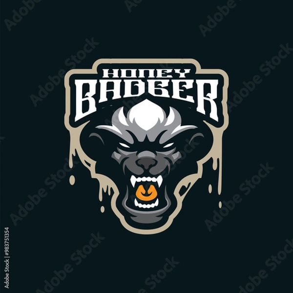 Obraz Badger mascot logo design vector with modern illustration concept style for badge, emblem and t shirt printing. Honey badger illustration for sport and esport team.