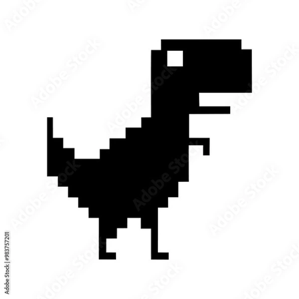 Fototapeta vector pixel dinosaur cursor