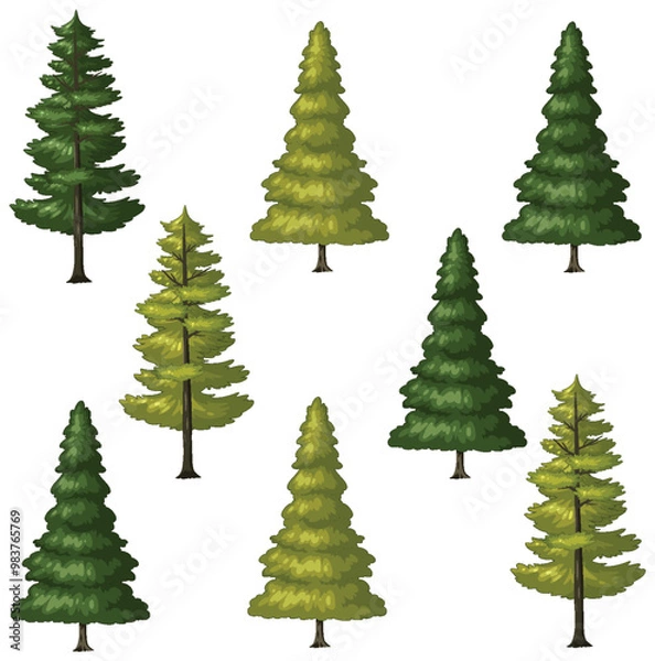 Fototapeta Seamless Evergreen Tree Pattern