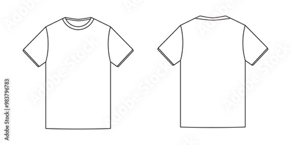 Fototapeta mock up t-shirt line template