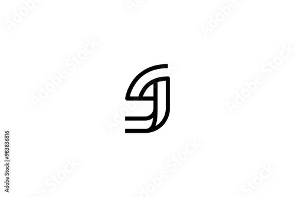 Obraz Letter JS or SJ Logo Design Vector 