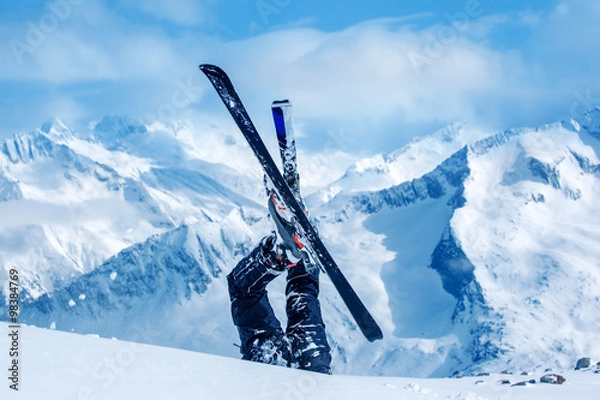 Obraz Nogi narciarza