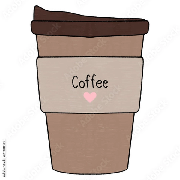 Fototapeta Coffee Cup Hand Drawn Illustration