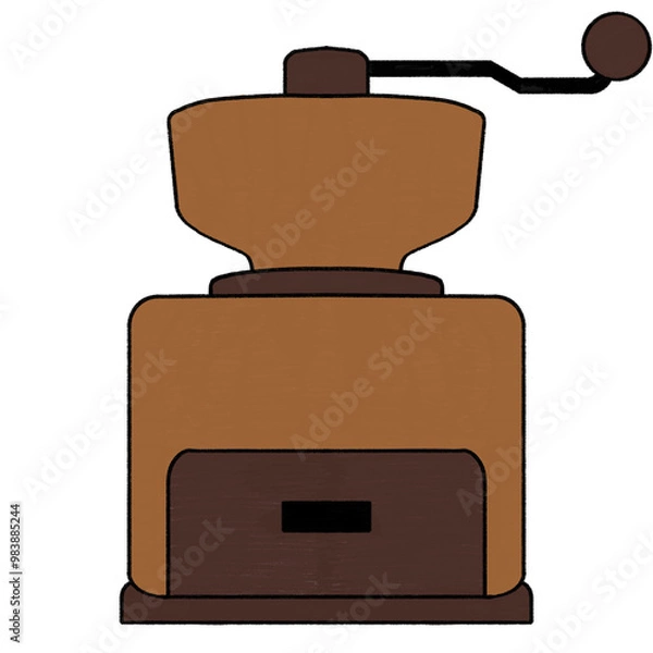 Fototapeta Coffee Grinder Hand Drawn Illustration