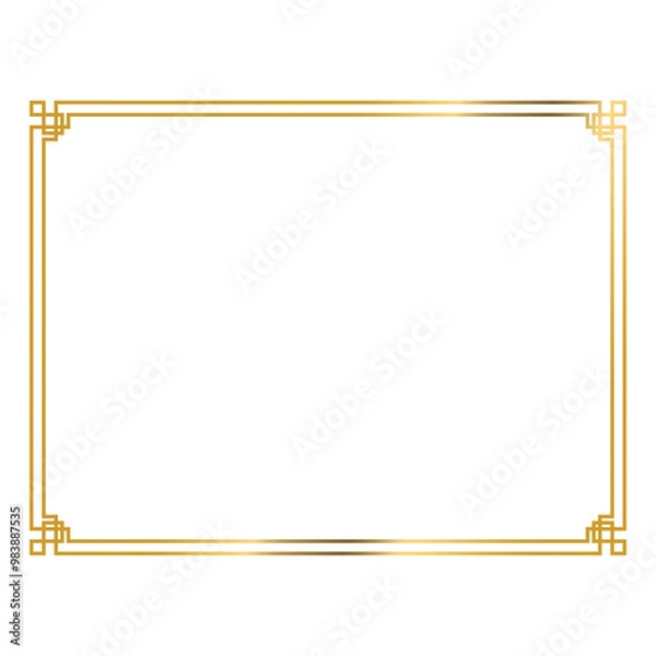 Obraz gold chinese border frame.eps