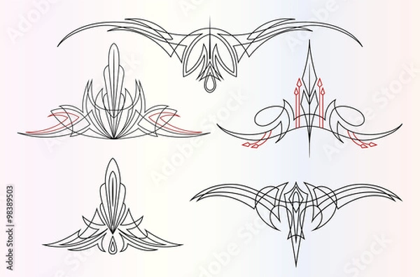 Obraz pinstriping ornaments set