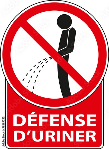 Obraz Panneau défense d'uriner