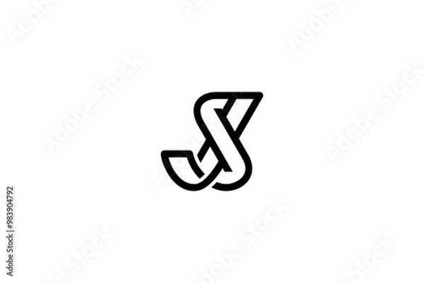 Obraz Letter JS or SJ Logo Design Vector 