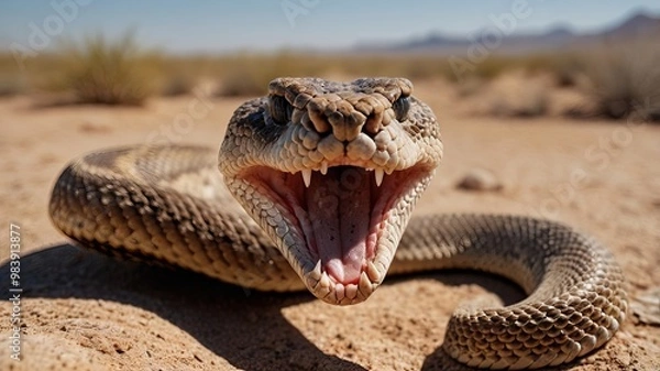 Obraz Realistic close up shot of deadly snakes ,poisonous snake ,viper snake ,cobra ,black mamba ,Ai gen