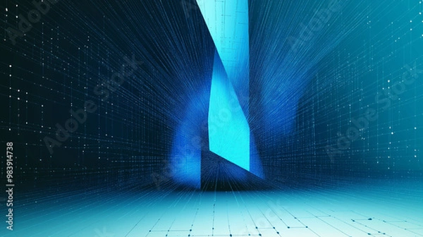 Obraz light in the dark blue background 