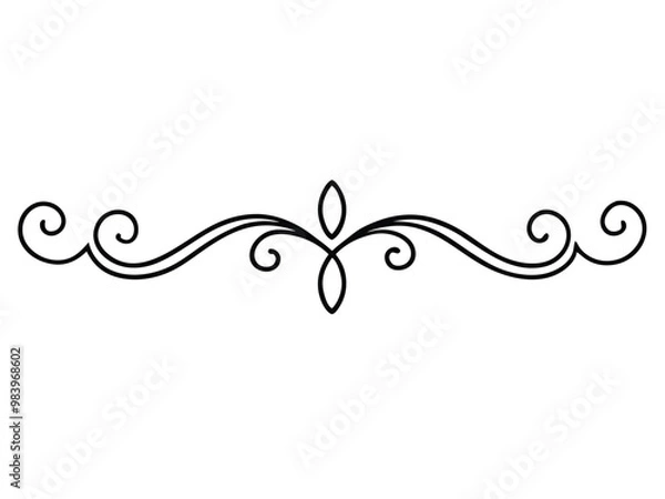 Obraz Decorative Line art Vector Border illustration on white background