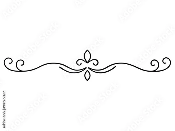 Obraz Decorative Line art Vector Border illustration on white background