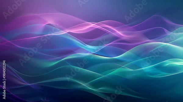 Fototapeta Abstract Gradient Waves in Vibrant Colors, Violet, blue and green color