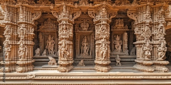 Obraz Hindu temple covered in carvings 