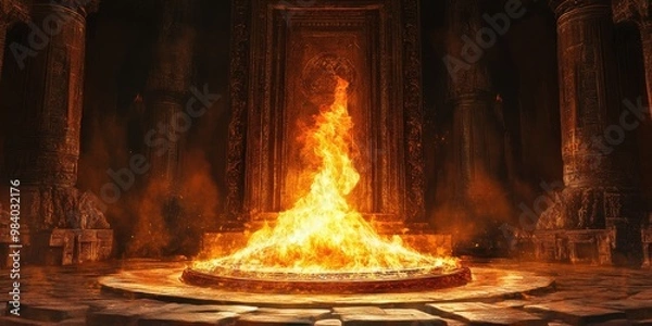Obraz sacred fire in a temple 
