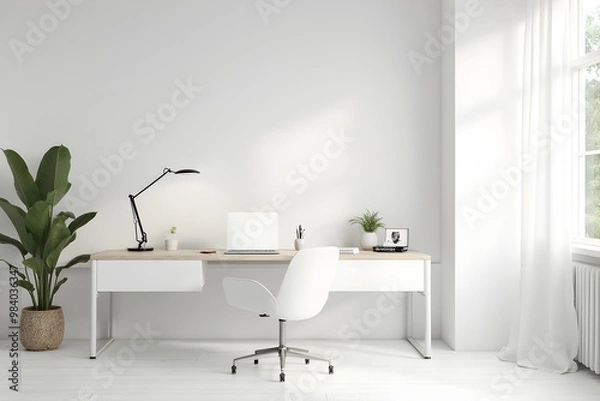 Obraz modern living room with white furniture
