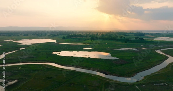 Obraz aerial view of the river