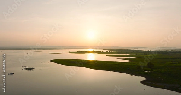 Obraz sunset over the river