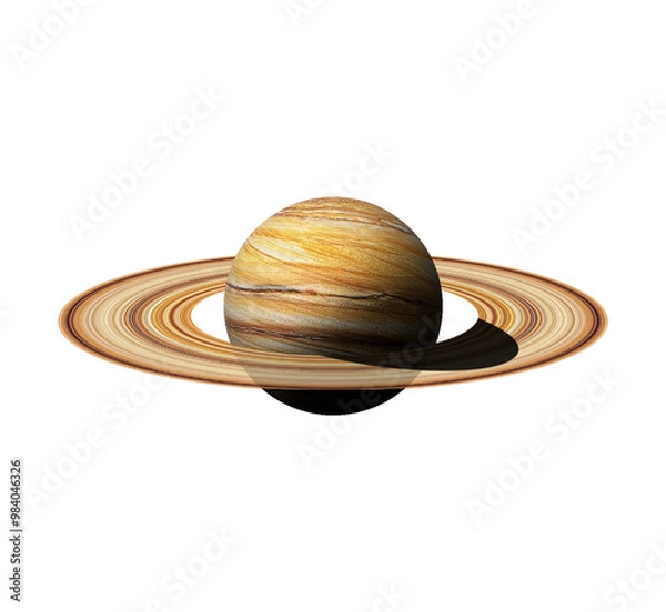 Fototapeta planet saturn with rings close-up isolated in png format