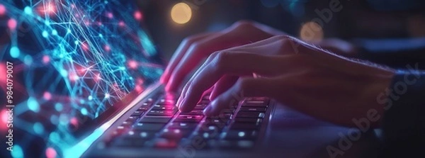 Fototapeta Server expert optimizing racks for data center storage digital technology database efficiency telecommunication network infrastructure concept banner