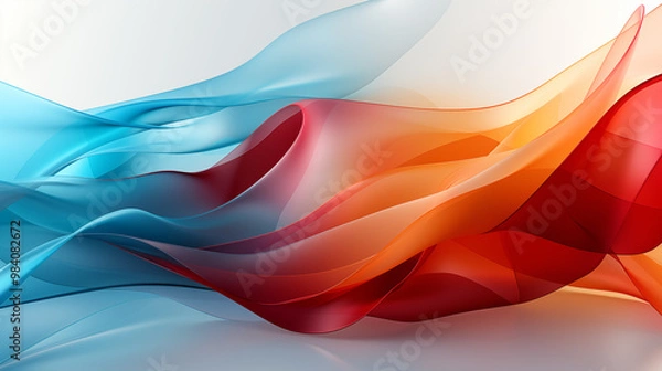 Fototapeta Bright white background with colorful diagonal lines and dynamic shapes, giving a playful and energetic feel, ideal for creative or youth-focused presentations 