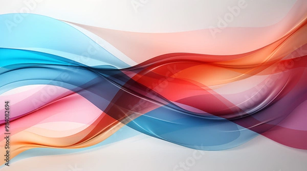 Fototapeta Bright white background with colorful diagonal lines and dynamic shapes, giving a playful and energetic feel, ideal for creative or youth-focused presentations 
