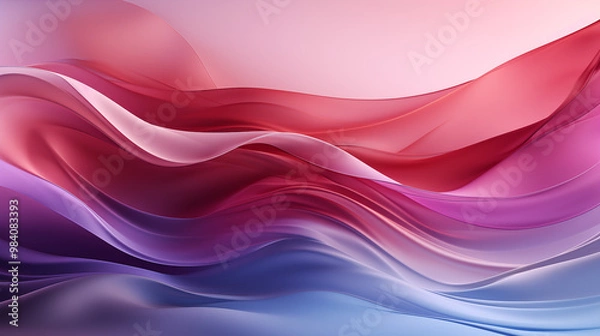 Fototapeta Soft pastel-colored background with smooth gradients in pink, purple, and mint, featuring subtle floral patterns and gentle waves, perfect for a calming and visually pleasing presentation 
