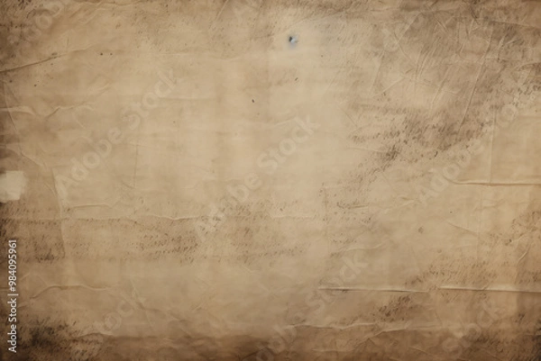 Fototapeta Processed collage of ancient scroll sheet of brown aged paper texture. Background for banner