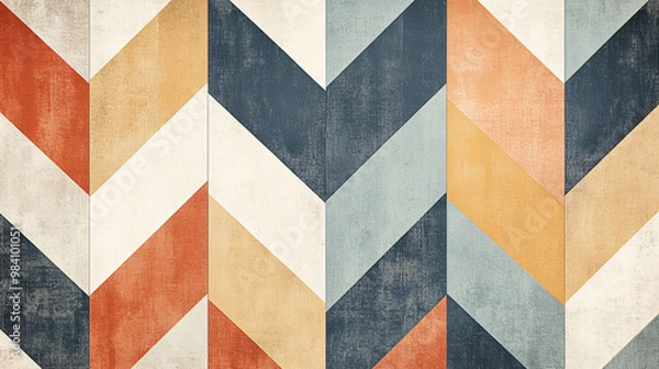 Fototapeta A visual of a minimalist chevron pattern with a clean design and muted colors.