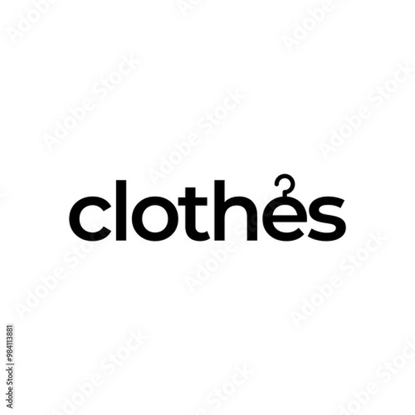 Fototapeta Hanger or Fashion text Logo design vector